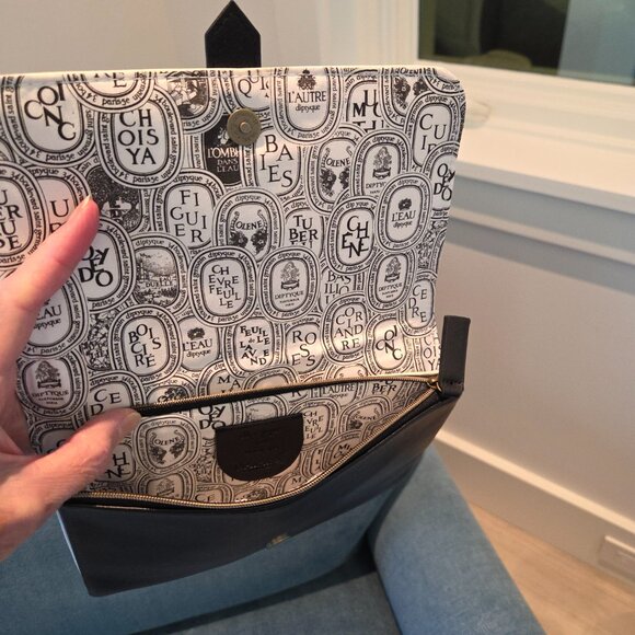 2 Diptyque black and white zip cosmetic pouch - Picture 2 of 2
